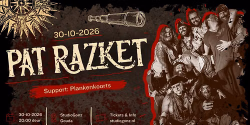 Pat Razket (SE) & Plankenkoorts (NL) Pirate Party! — Uitgaan in Gouda