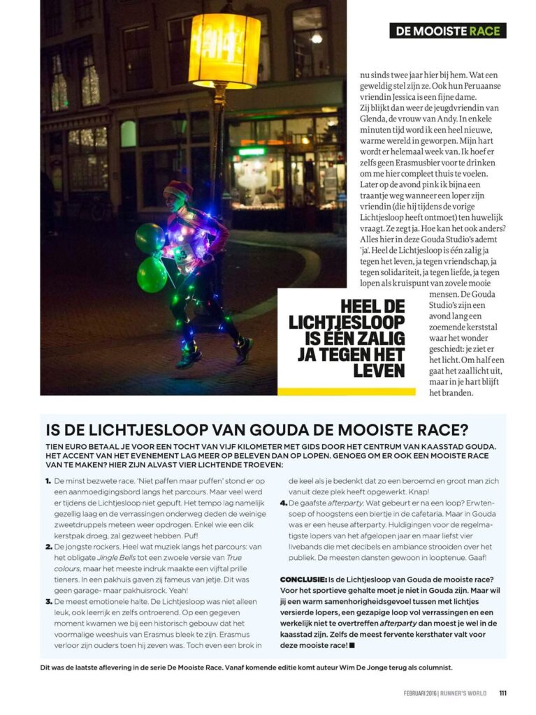 Gouda wandelt & rent & powerwalkt bij KaarsLicht Goudse Lichtjesloop 2026 & eventueel After Party in Gouda